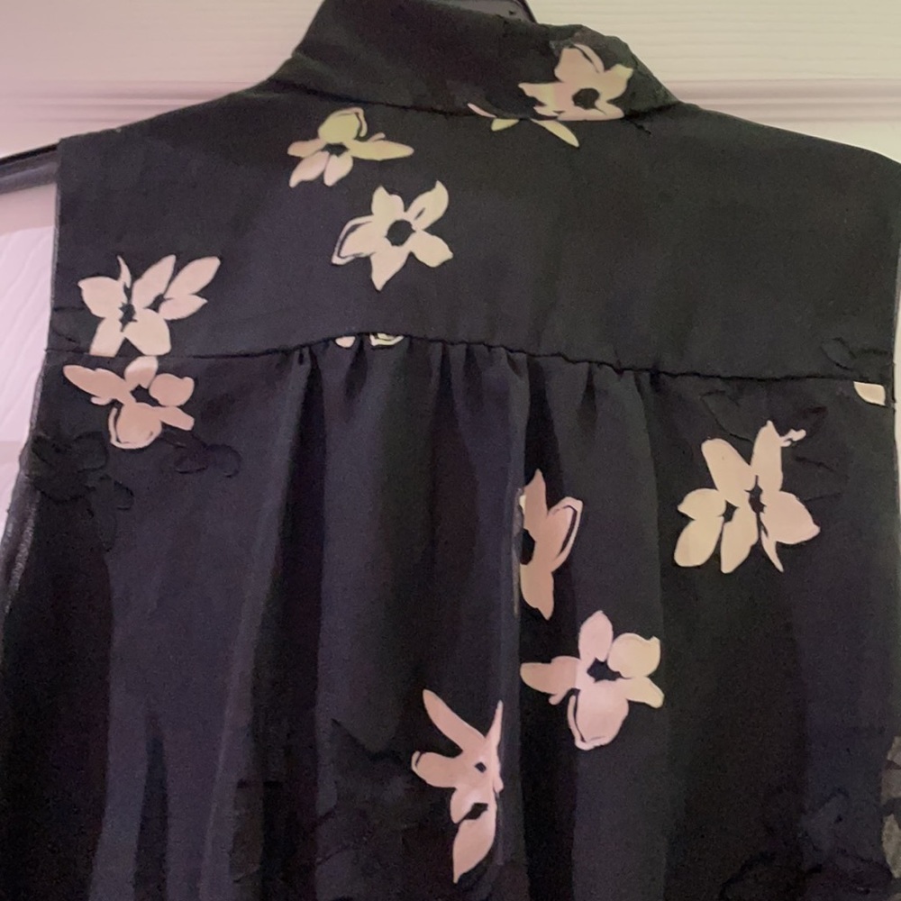 Moa Moa sleeveless top size XL. Color Black and Tan - Picture 7 of 7
